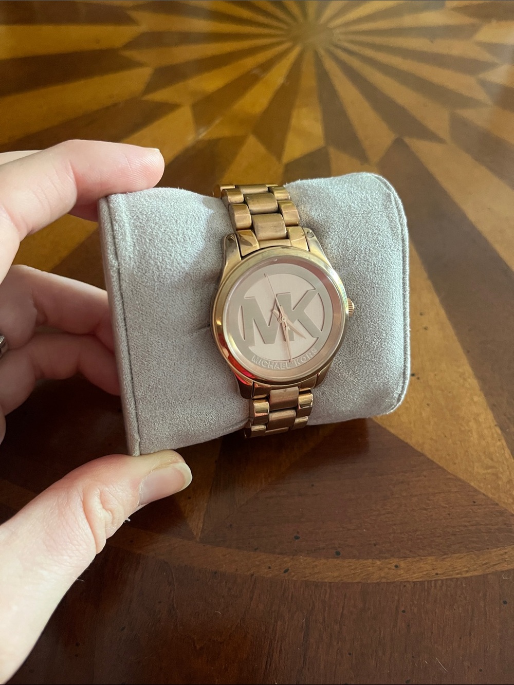 Michael Kors Rose Gold MK Logo Bracelet Watch - Picture 7 of 8